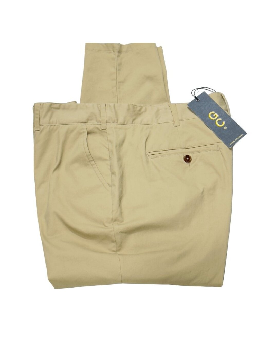 GC GOOD COUNSEL Men's Khaki Cotton-Blend Chino Pants Size 42